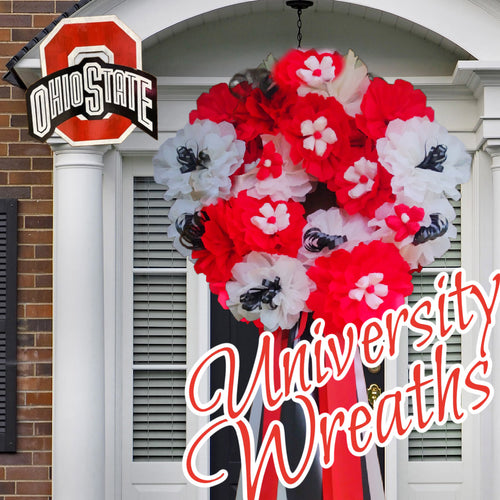 Ohio State University Wreath School Spirit Decoration