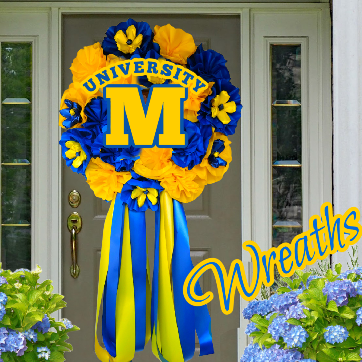 University of Michigan Wreath School spirit Decoration